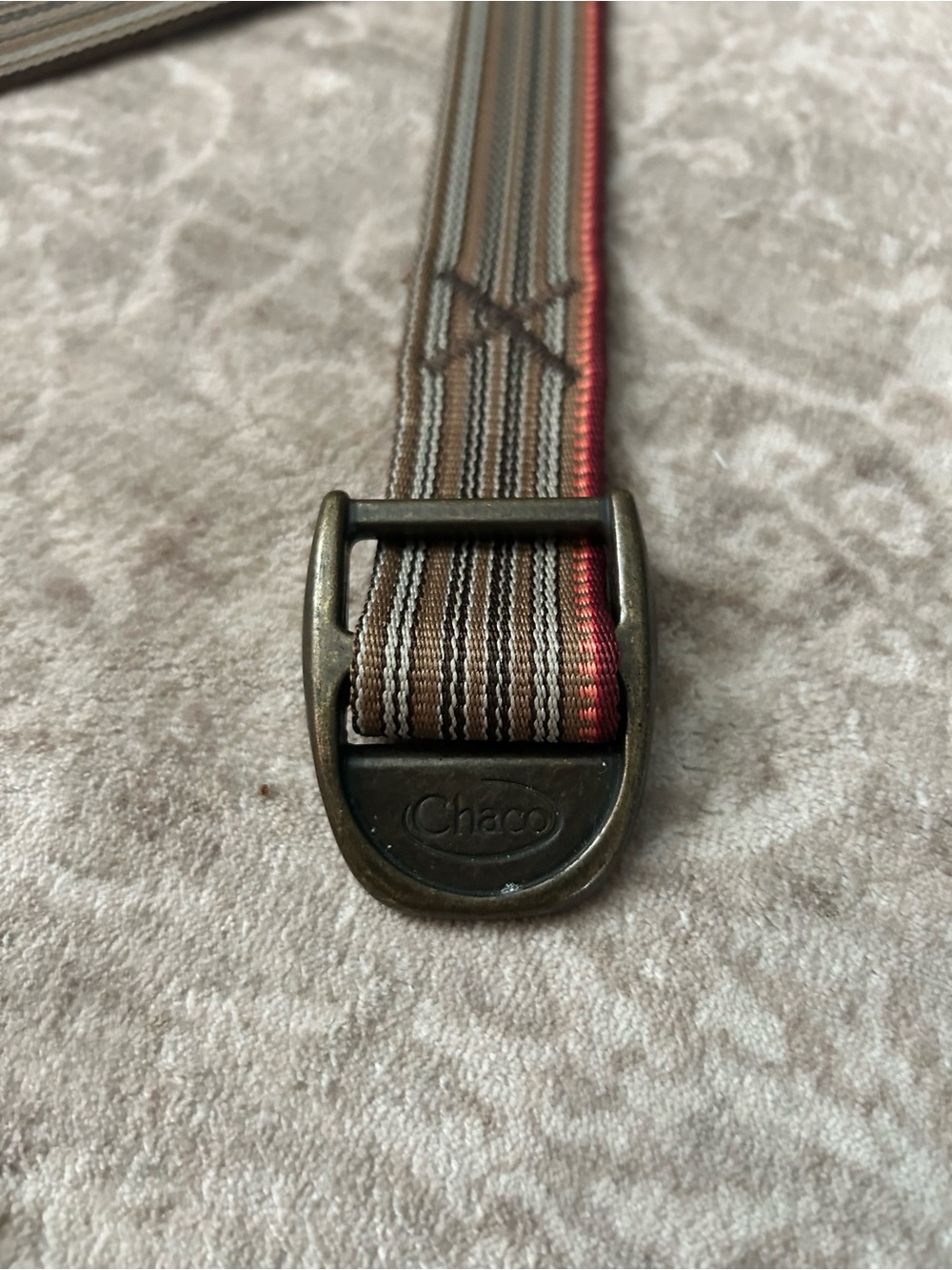 Chaco Striped Belt with Red and Brown Trim 44 - Picture 2 of 5